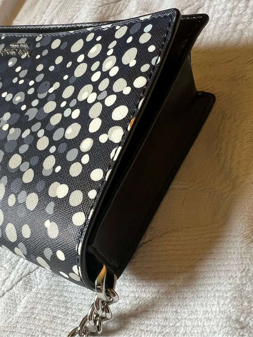kate spade Black and White Polka Dot Chain Shoulder Bag
